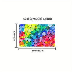 3D Rainbow Stone Area Rug - Non Slip Water Absorbent Bath Rug