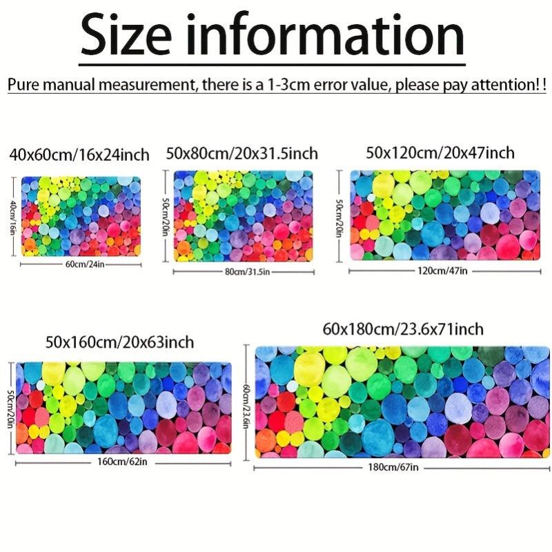 3D Rainbow Stone Area Rug - Non Slip Water Absorbent Bath Rug
