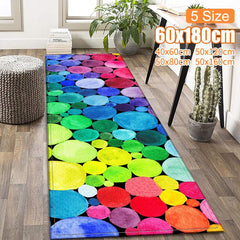 3D Rainbow Stone Area Rug - Non Slip Water Absorbent Bath Rug