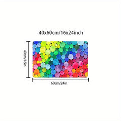 3D Rainbow Stone Area Rug - Non Slip Water Absorbent Bath Rug