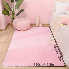 Soft Pink Shag Area Rug, Non-Slip Fuzzy Rug for Bedroom/Living Room