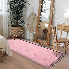 Soft Pink Shag Area Rug, Non-Slip Fuzzy Rug for Bedroom/Living Room