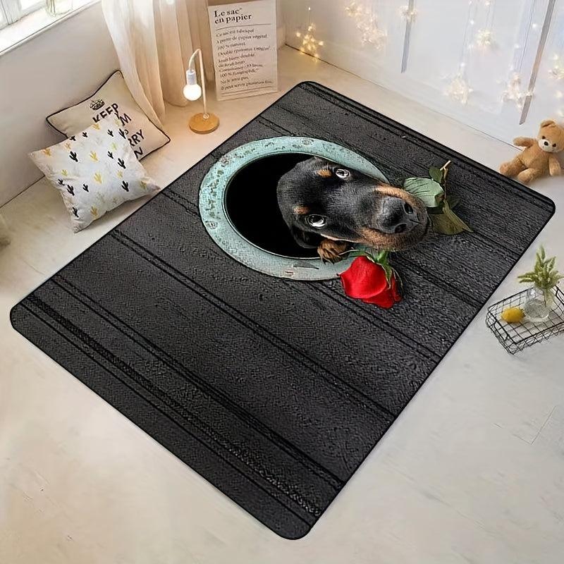 1pc Floral Welcome Door Mat Non-slip Outdoor Indoor Entrance Mat
