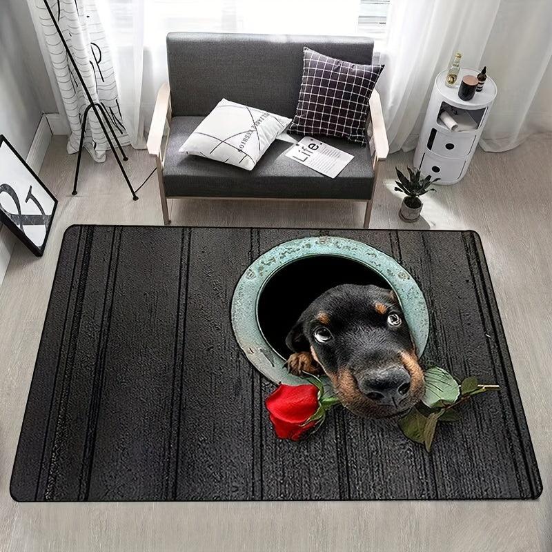 1pc Floral Welcome Door Mat Non-slip Outdoor Indoor Entrance Mat