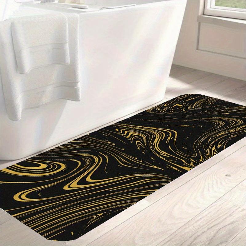 Soft Memory Foam Kitchen Rug - Abstract Absorbent Bath Mat