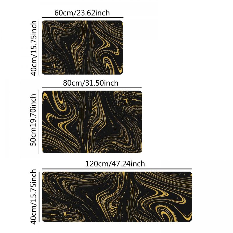 Soft Memory Foam Kitchen Rug - Abstract Absorbent Bath Mat