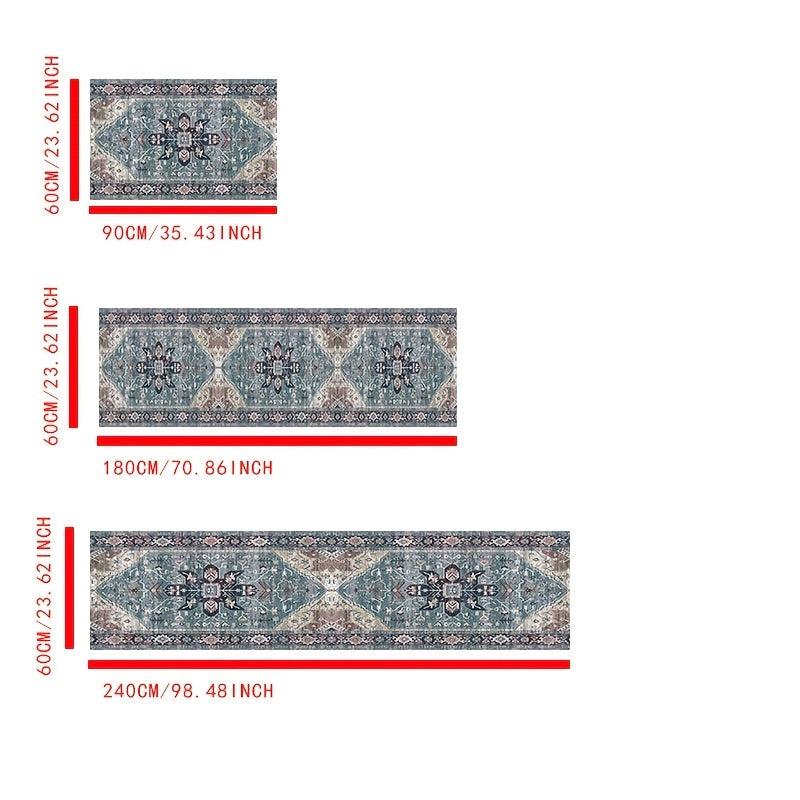 Persian Vintage Distressed Print Kitchen Mat