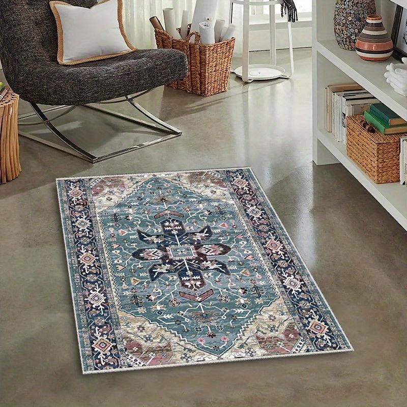 Persian Vintage Distressed Print Kitchen Mat
