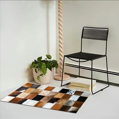 Modern Cowhide Area Rug Soft Durable Cashmere Material Living Room Bedroom Study