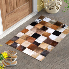 Modern Cowhide Area Rug Soft Durable Cashmere Material Living Room Bedroom Study