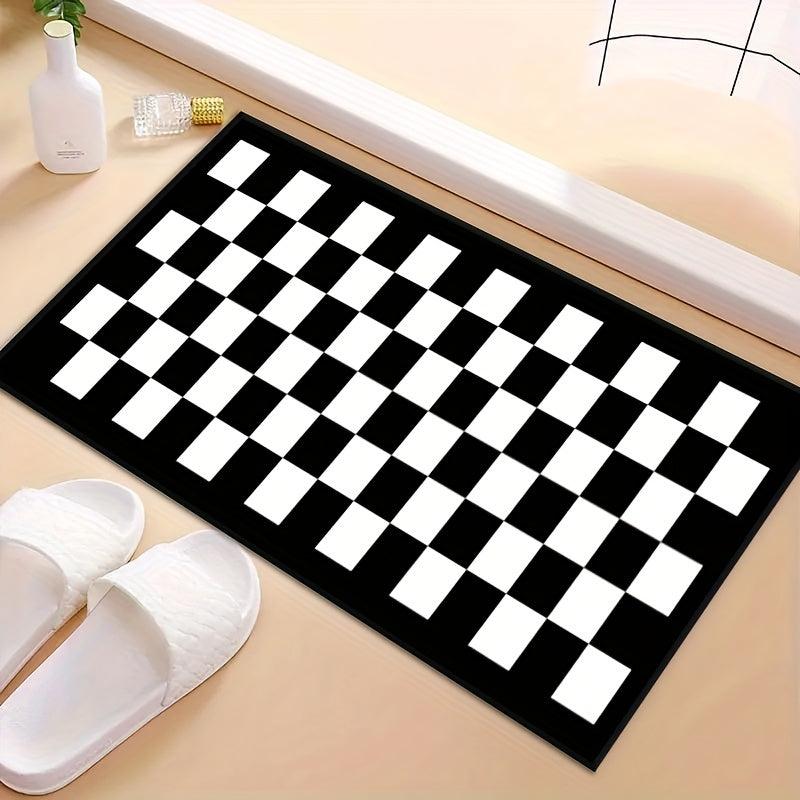 Plaid Kitchen Runner Rug Anti Fatigue Stain Resistant Waterproof Floor Mat