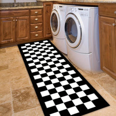 Plaid Kitchen Runner Rug Anti Fatigue Stain Resistant Waterproof Floor Mat
