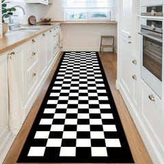 Plaid Kitchen Runner Rug Anti Fatigue Stain Resistant Waterproof Floor Mat
