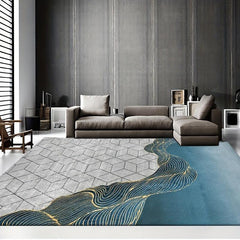 Abstract Nordic Area Rug Geometric Pattern Indoor Mat Non-slip Large Carpet