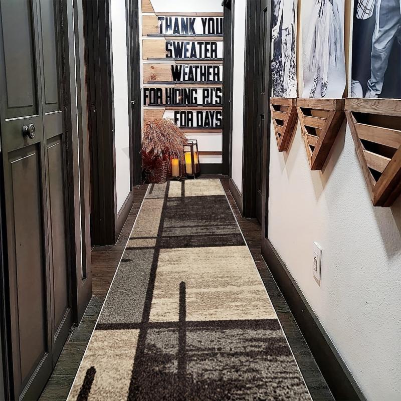Modern Geometric 2'X10' Runner Rug Soft Laundry Room Oriental Hallway Extra Kitc