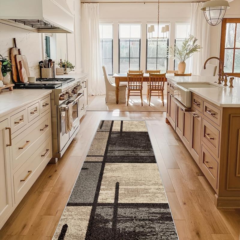 Modern Geometric 2'X10' Runner Rug Soft Laundry Room Oriental Hallway Extra Kitc