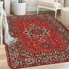 Vintage Floral Area Rug Anti Slip Plush Hallway Carpet Entrance Doormat