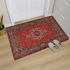 Vintage Floral Area Rug Anti Slip Plush Hallway Carpet Entrance Doormat