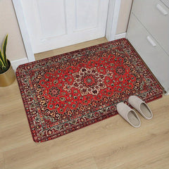 Vintage Floral Area Rug Anti Slip Plush Hallway Carpet Entrance Doormat