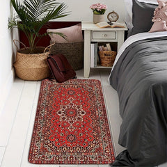 Vintage Floral Area Rug Anti Slip Plush Hallway Carpet Entrance Doormat