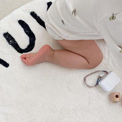 Colorful Letter Pattern Floor Mat Soft Plush Bath Rug Machine Washable
