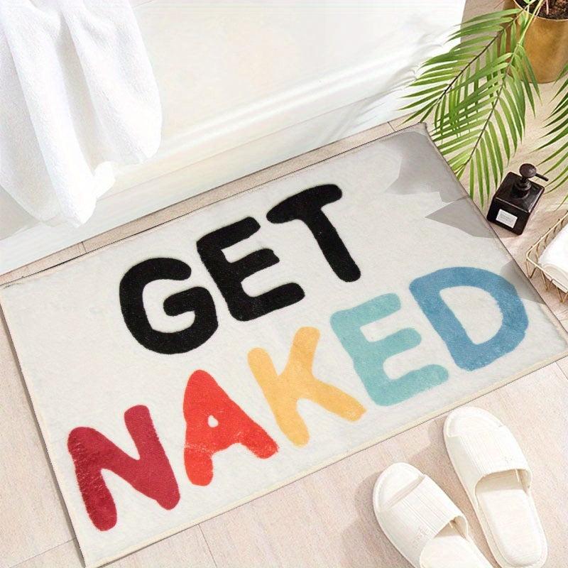 Colorful Letter Pattern Floor Mat Soft Plush Bath Rug Machine Washable