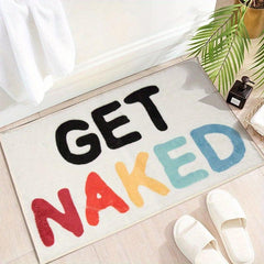 Colorful Letter Pattern Floor Mat Soft Plush Bath Rug Machine Washable