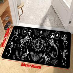 Dark Gothic Print Kitchen Mat Anti Slip Hallway Balcon Polyester Carpet