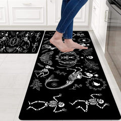 Dark Gothic Print Kitchen Mat Anti Slip Hallway Balcon Polyester Carpet