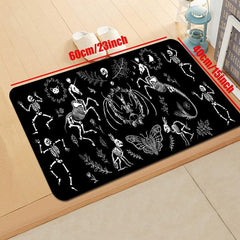 Dark Gothic Print Kitchen Mat Anti Slip Hallway Balcon Polyester Carpet