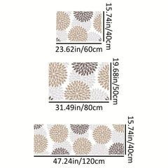 Non Slip Floral Kitchen Floor Mat Soft Waterproof Machine Washable D