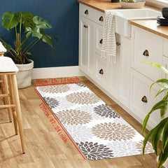 Non Slip Floral Kitchen Floor Mat Soft Waterproof Machine Washable D