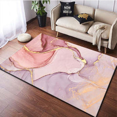 Pink Marble Area Rug Carpet Living Room Bedroom Decorative Mat