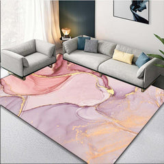 Pink Marble Area Rug Carpet Living Room Bedroom Decorative Mat