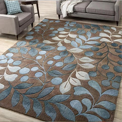 Nordic Leaf Geometric Pattern Indoor Mat Crystal Velvet Non-slip Floor Mat