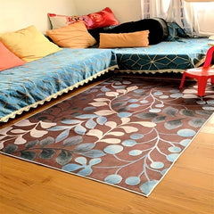 Nordic Leaf Geometric Pattern Indoor Mat Crystal Velvet Non-slip Floor Mat