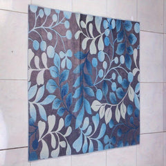 Nordic Leaf Geometric Pattern Indoor Mat Crystal Velvet Non-slip Floor Mat