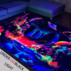 Glow in the Dark Mushroom Pattern Floor Mat Soft Non Slip Absorbent
