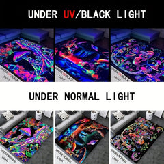 Glow in the Dark Mushroom Pattern Floor Mat Soft Non Slip Absorbent