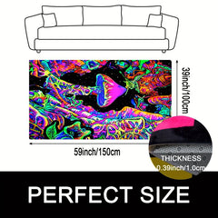Glow in the Dark Mushroom Pattern Floor Mat Soft Non Slip Absorbent