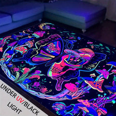 Glow in the Dark Mushroom Pattern Floor Mat Soft Non Slip Absorbent