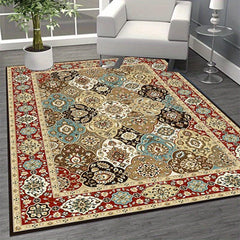 Vintage Boho Area Rug Large Stain Resistant Washable Prayer Rug