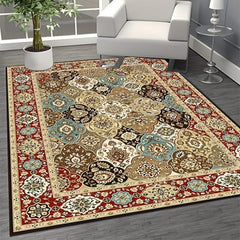 Vintage Boho Area Rug Large Stain Resistant Washable Prayer Rug