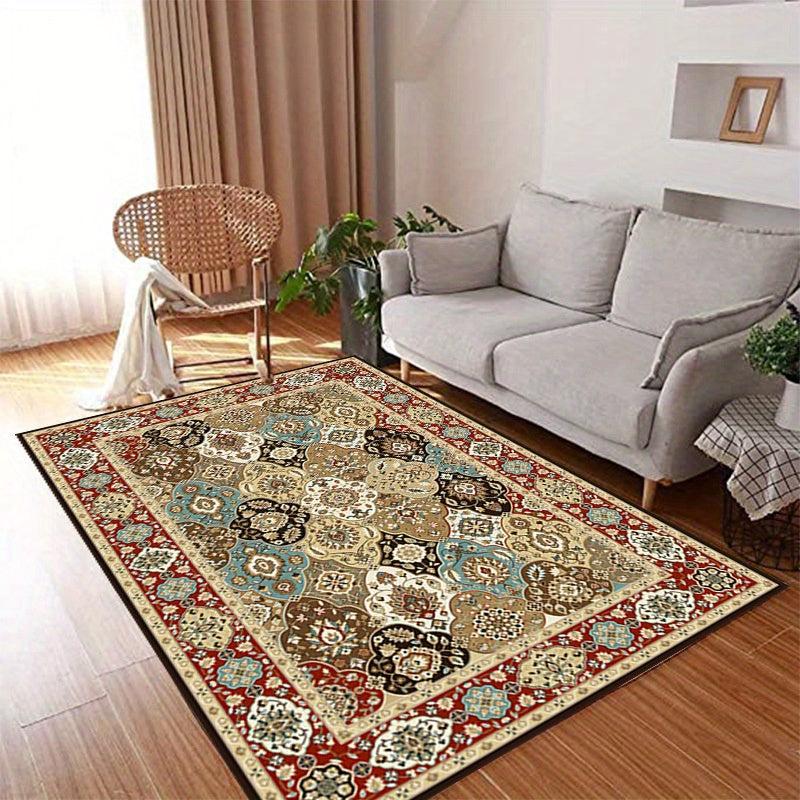 Vintage Boho Area Rug Large Stain Resistant Washable Prayer Rug