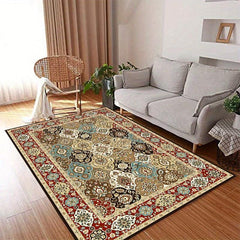 Vintage Boho Area Rug Large Stain Resistant Washable Prayer Rug