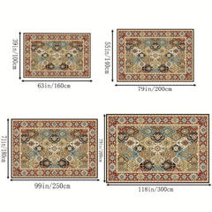 Vintage Boho Area Rug Large Stain Resistant Washable Prayer Rug