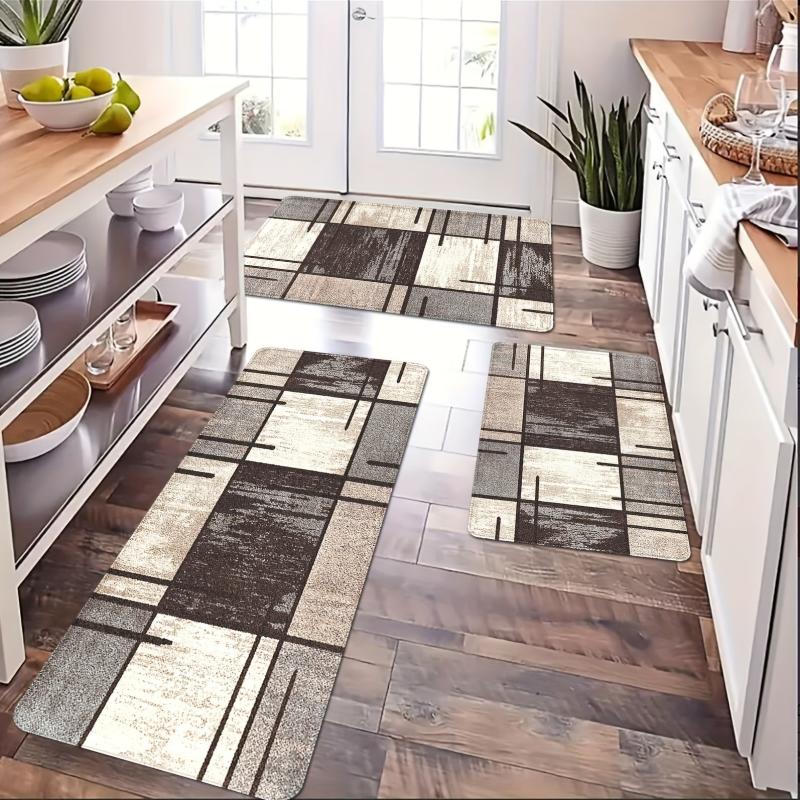 Stylish Geometric Abstract Floor Mat Soft Non Slip Washable & Water Absorbing