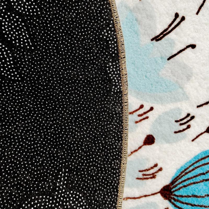 Anti Slip Rug Cashmere Flower Pattern