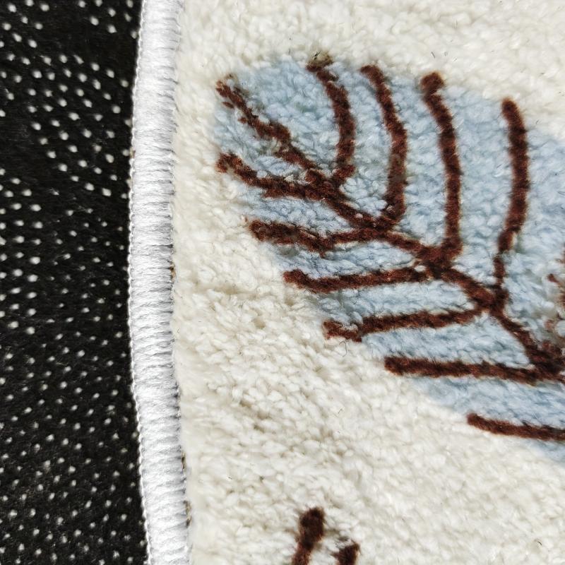 Anti Slip Rug Cashmere Flower Pattern
