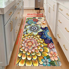 Soft Anti-Fatigue Kitchen Rug Flowers Waterproof Non-Slip Runner Bedside Rug